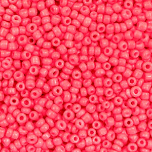 Rocailles 2mm neon coral red, 10 gram